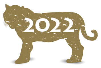 寅　年賀状　シルエット　アイコン