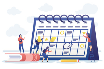 businesspeople with calendar planning