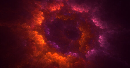 3D rendering abstract multicolor fractal light background