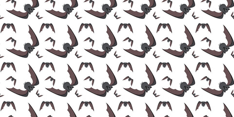 A bat with spread wings. Bat seamless pattern. For printing T-shirts, stickers, posters, textiles and other seamless patterns