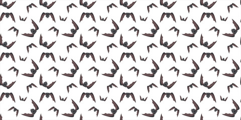 A bat with spread wings. Bat seamless pattern. For printing T-shirts, stickers, posters, textiles and other seamless patterns