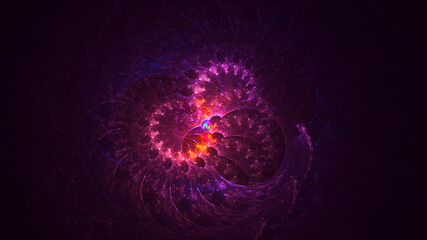 3D rendering abstract multicolor fractal light background