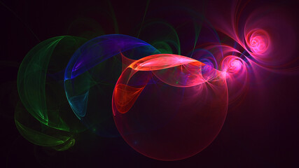 3D rendering abstract colorful fractal light background