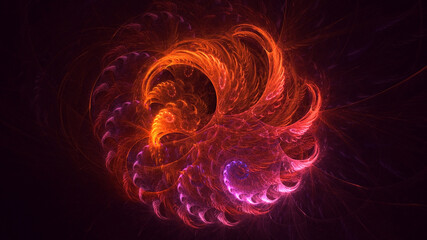 3D rendering abstract colorful fractal light background