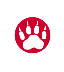 Tiger paw circle stamp illustration