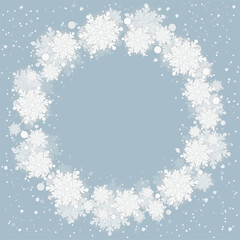 Festive wreath snowflakes, New Year or Christmas