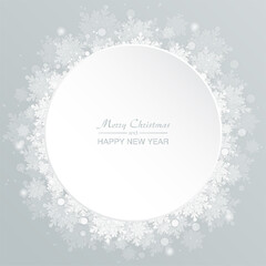 Festive wreath snowflakes, New Year or Christmas