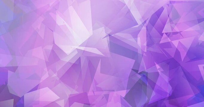 4K looping light purple, pink polygonal video footage. Modern abstract animation with gradient. Screen saver for tech devices. 4096 x 2160, 30 fps. Codec Photo JPEG.