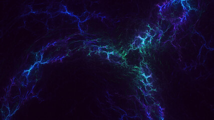 3D rendering abstract blue technology fractal background