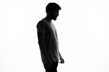 silhouette men studio posing anonymity