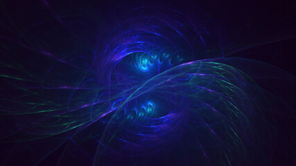 3D rendering abstract multicolor fractal light background