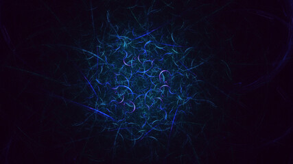 3D rendering abstract blue technology fractal background