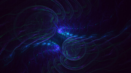 3D rendering abstract multicolor fractal light background