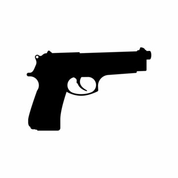 Gun vector isolated on white background. silhouette gun vector.