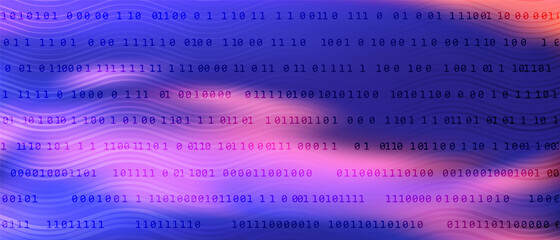 0 1 matrix digits big data tech vector background with fluid gra © SunwArt
