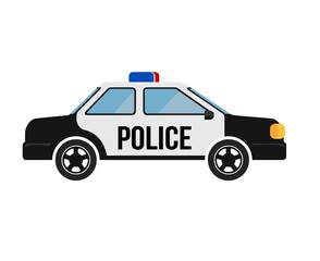 American police car vector illustration (side view )