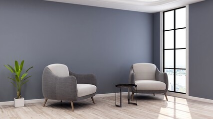 modern office lobby waiting room for company logo mockup