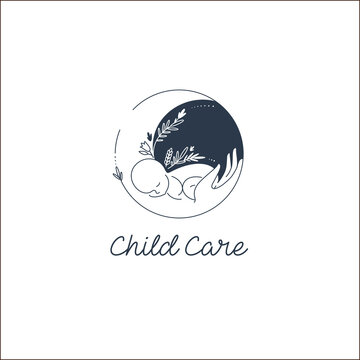 Vector logo design template of child care, motherhood and childbearing.