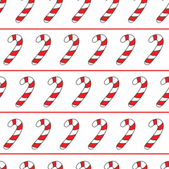 Seamless red and white candy cane