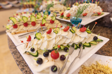 Cheese platter in a restaurant.