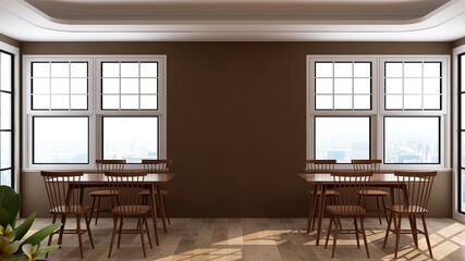 office pantry area 3d render interior design for company wall logo mockup