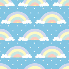 Seamless Rainbow Pattern in Pastel Colors for Fabric and Textile Print