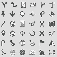 Route Icons. Sticker Design. Vector Illustration.
