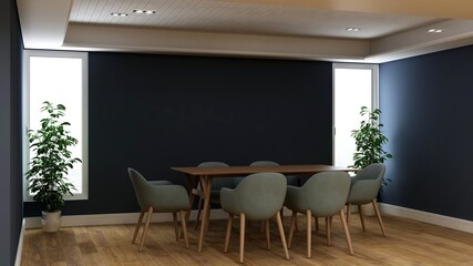 modern office meeting room for company wall logo mockup