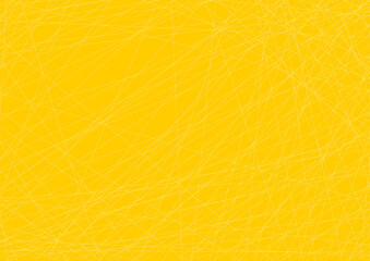 線の交差したアブストラクトA3ポスター　黄色地に白