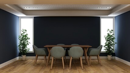 modern office meeting room for company wall logo mockup