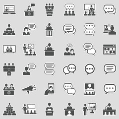 Speech Icons. Sticker Design. Vector Illustration.