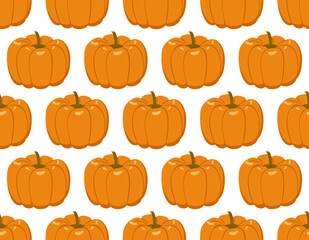 Seamless pattern with pumpkins. Festive autumn decoration for Halloween and thanksgiving day. Holiday October background