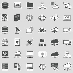 Server Icons. Sticker Design. Vector Illustration.