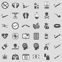 Smoking Icons. Sticker Design. Vector Illustration.