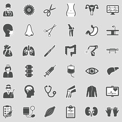 Surgery Icons. Sticker Design. Vector Illustration.