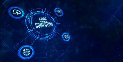 Internet, business, Technology and network concept. Edge computing modern IT technology on virtual screen.