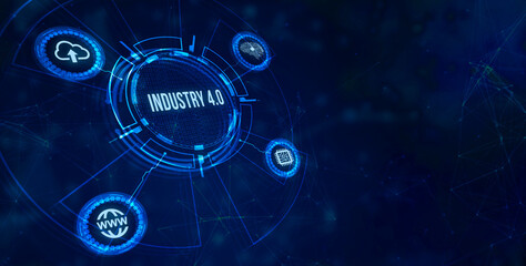 Internet, business, Technology and network concept.Industry 4.0 Cloud computing, physical systems, IOT, cognitive computing industry.