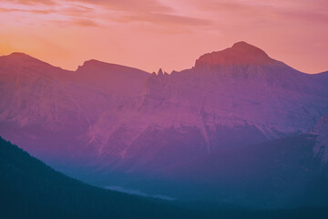sunset at glacier national park 