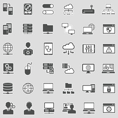 System Administrator Icons. Sticker Design. Vector Illustration.
