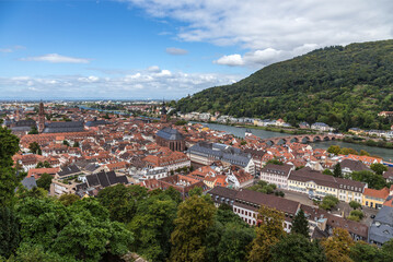 Fototapeta na wymiar Heidelberg, Germany. Top view of the historic center