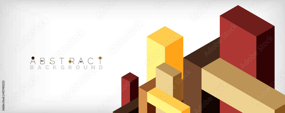 Poster abstract background. 3d cubes, cubic elements and blocks. techno or business concept for wallpaper, 