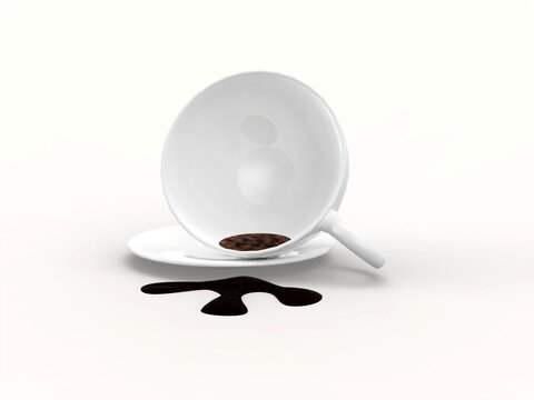Spilled coffee, 3D model.