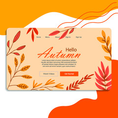 Autumn webpage flat leaf design