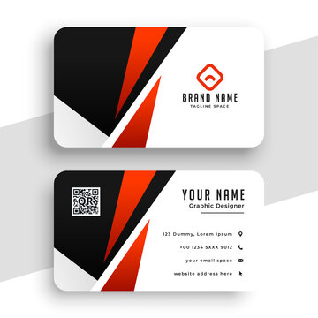 stylish red business card modern template