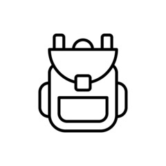 Obraz premium Backpack thin line icon. Back to school. Modern vector illustration.