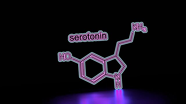 Formula hormone serotonin. Thin line style