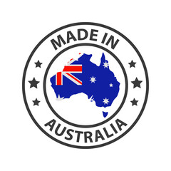 Made in Australia icon. Stamp sticker. Vector illustration