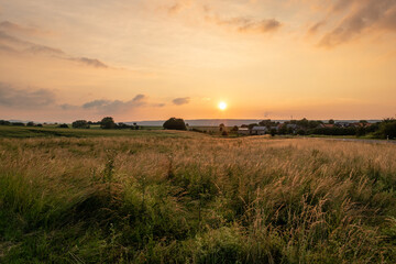 Country landscape in sunshine, Germany
