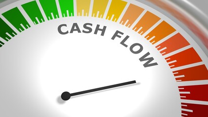 Abstract measuring device panel of cash flow