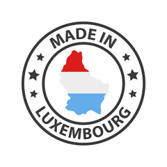 Made in Luxembourg icon. Stamp sticker. Vector illustration - obrazy, fototapety, plakaty